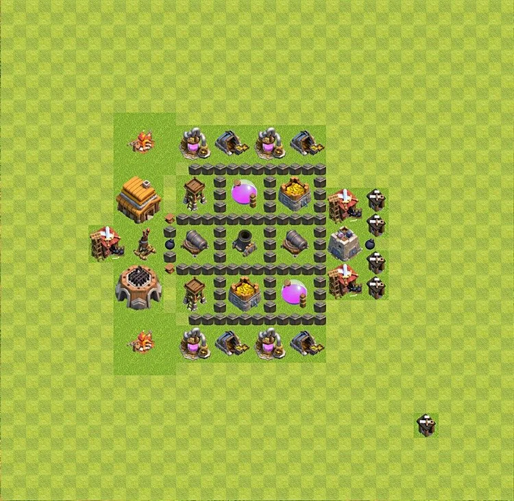 Farming Base TH4 - plan / layout / design - Clash of Clans - (#33) — Farma TH4