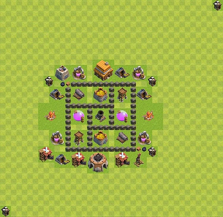 Farming Base TH4 - plan / layout / design - Clash of Clans - (#34) — Farm TH4