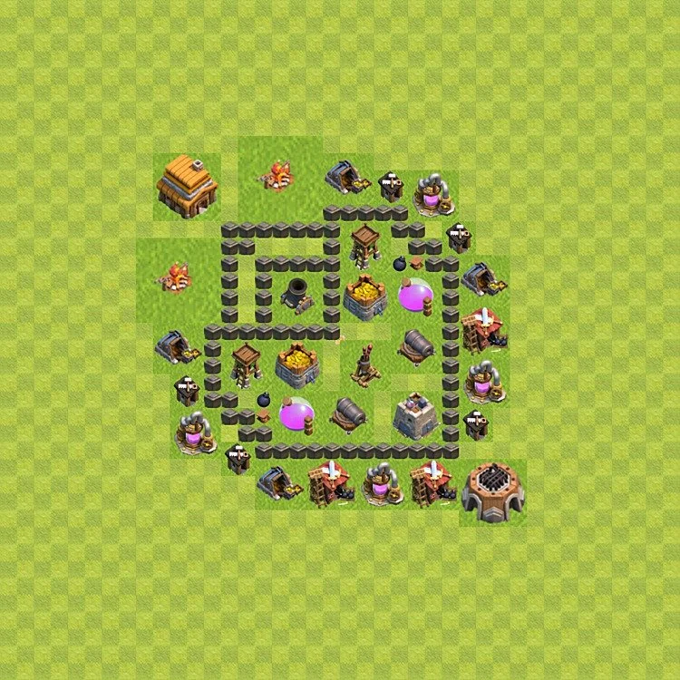 Farming Base TH4 - plan / layout / design - Clash of Clans - (#38) — Фарм TH4