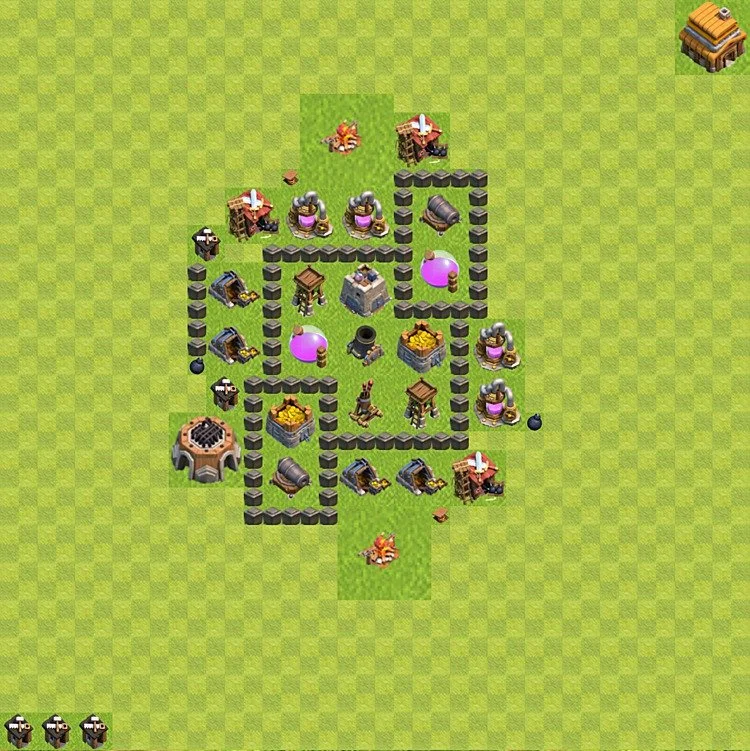 Farming Base TH4 - plan / layout / design - Clash of Clans - (#39) — Farm TH4