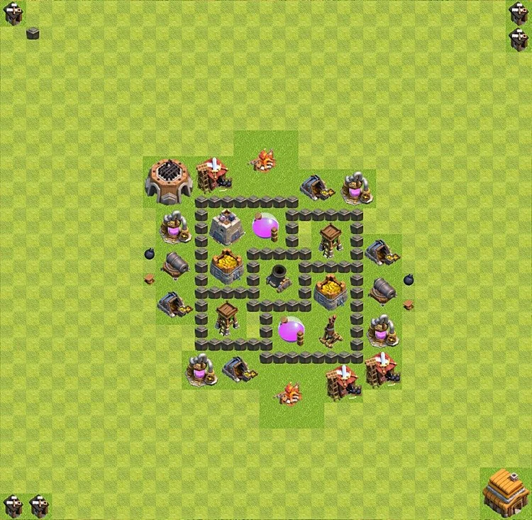 Farming Base TH4 - plan / layout / design - Clash of Clans - (#4)