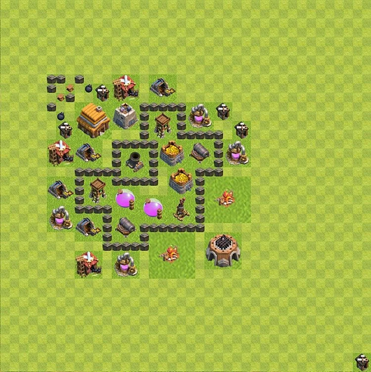 Farming Base TH4 - plan / layout / design - Clash of Clans - (#44) — Фарм TH4