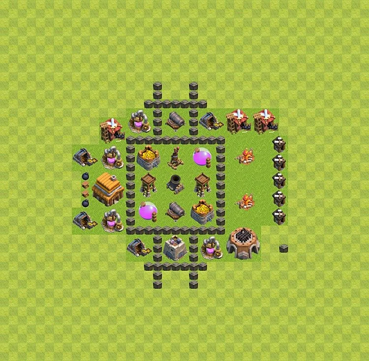 Farming Base TH4 - plan / layout / design - Clash of Clans - (#6)