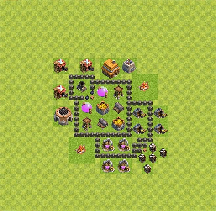 Farming Base TH4 - plan / layout / design - Clash of Clans - (#7)