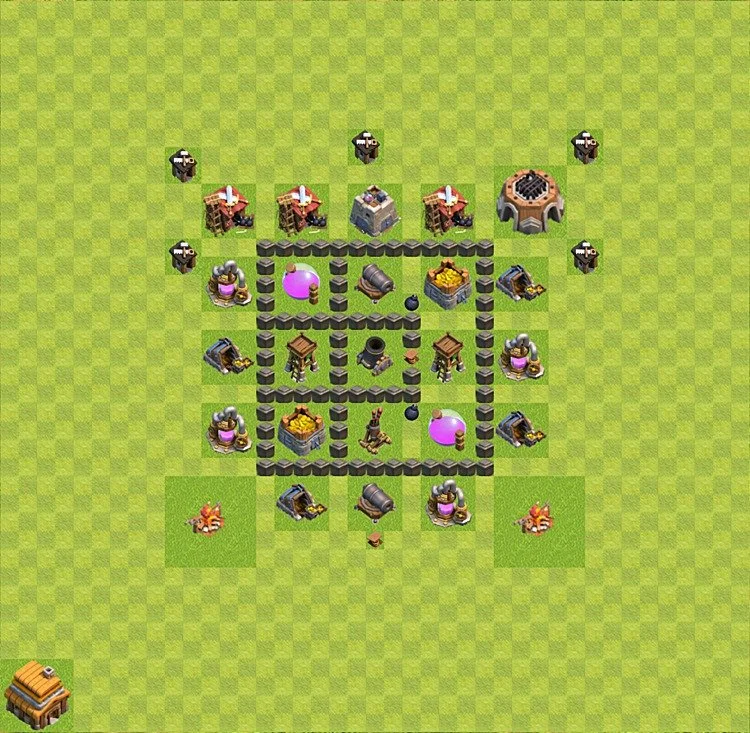Farming Base TH4 - plan / layout / design - Clash of Clans - (#8) — Farma TH4