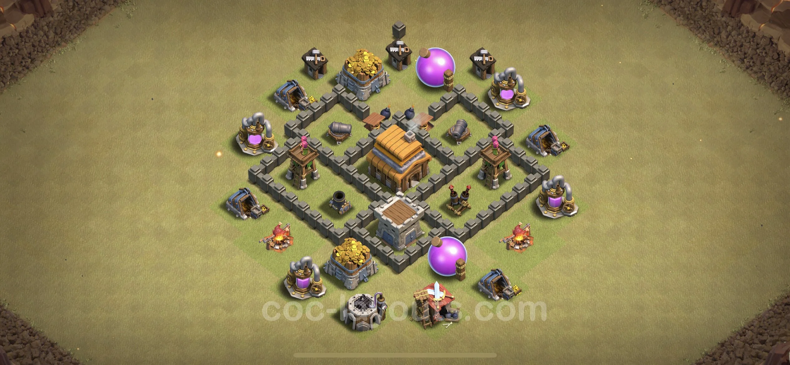 Top War Base TH4 with Link, Anti Everything - Anti 3 Stars CWL Plan - Clash of Clans - (#13) — Война BH4
