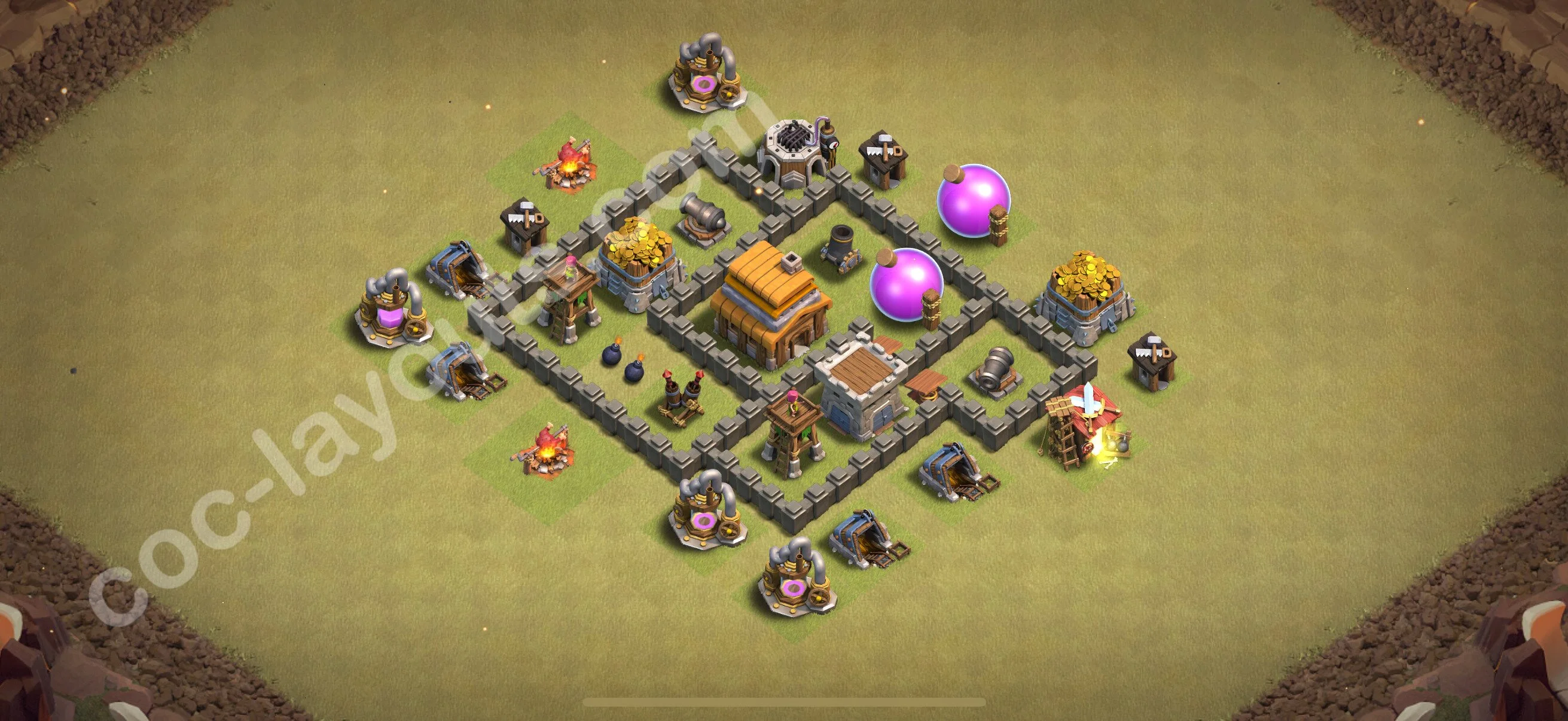 Top War Base TH4 with Link, Anti Everything - Anti 2 Stars CWL Plan 2026 - Clash of Clans - (#17) — War BH4