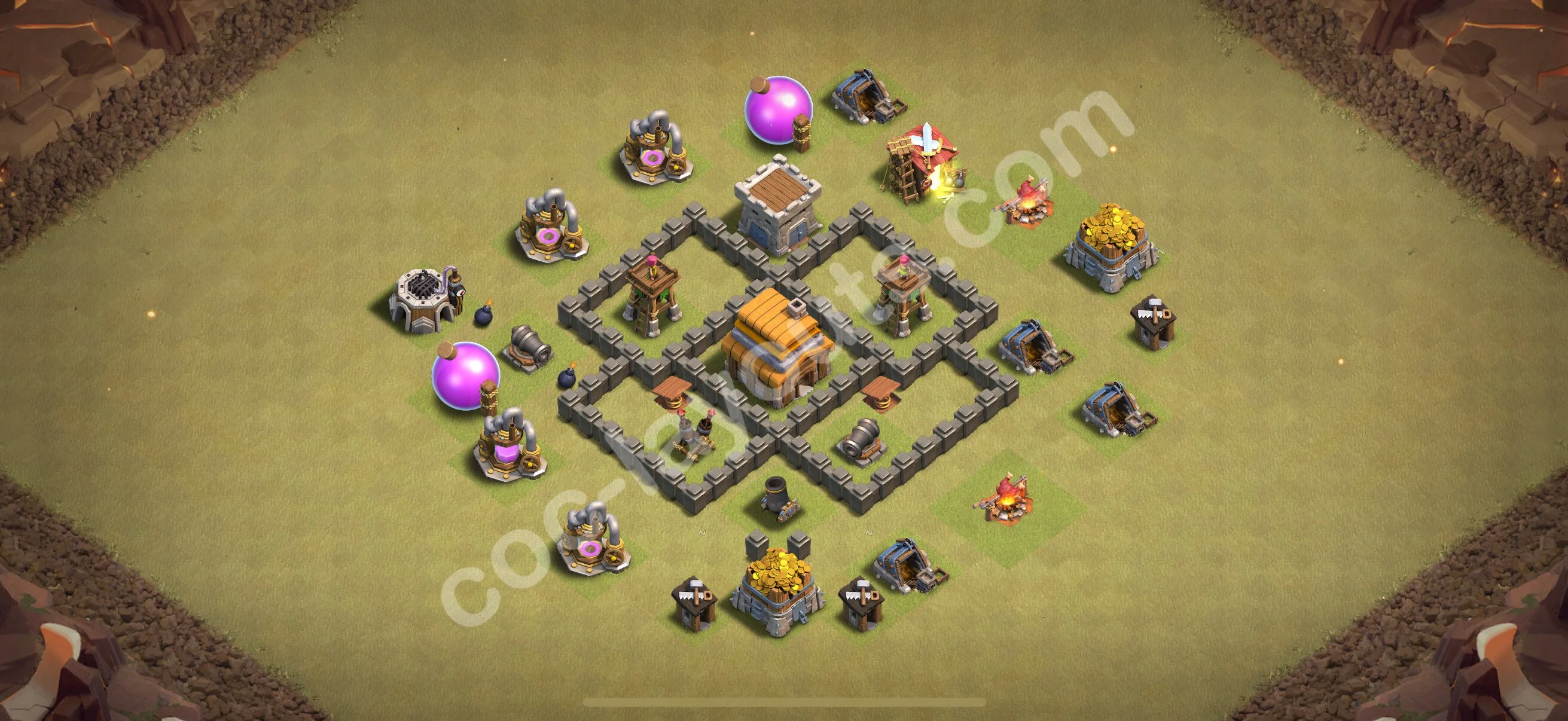 Top War Base TH4 with Link, Anti Air - Anti 2 Stars CWL Plan 2026 - Clash of Clans - (#24) — वॉर BH4