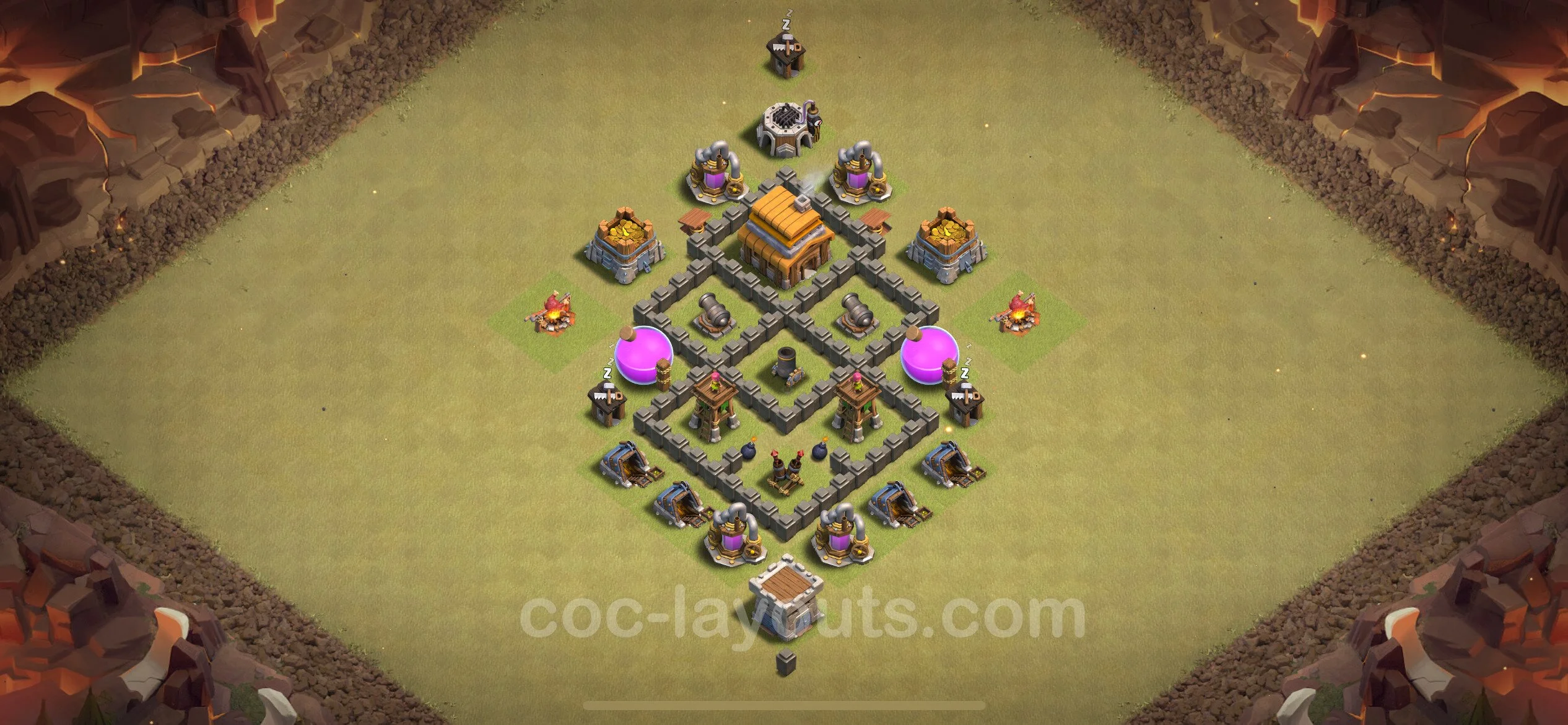 Top War Base TH4 with Link, Anti Everything - CWL Defence Plan - Clash of Clans - (#25) — Війна BH4