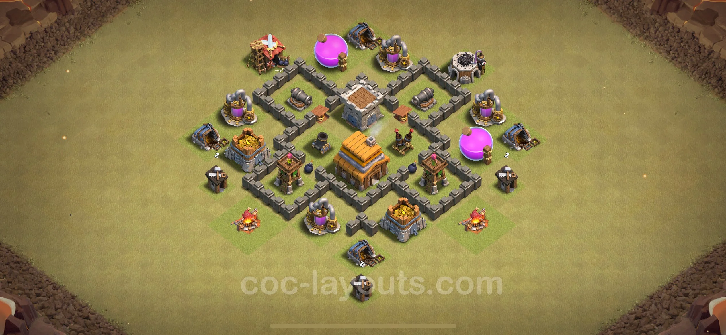 Top War Base TH4 with Link, Anti Everything - Anti 2 Stars CWL Plan - Clash of Clans - (#26) — Війна BH4