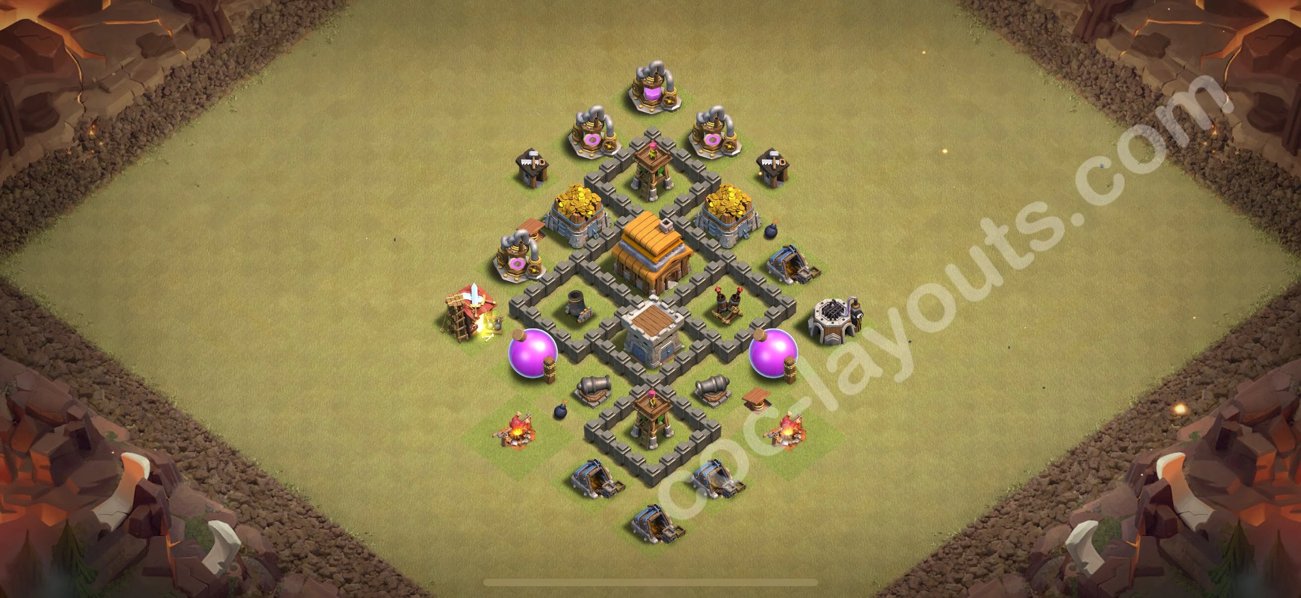 Top War Base TH4 with Link, Anti Everything - Anti 3 Stars CWL Plan 2026 - Clash of Clans - (#38) — War BH4