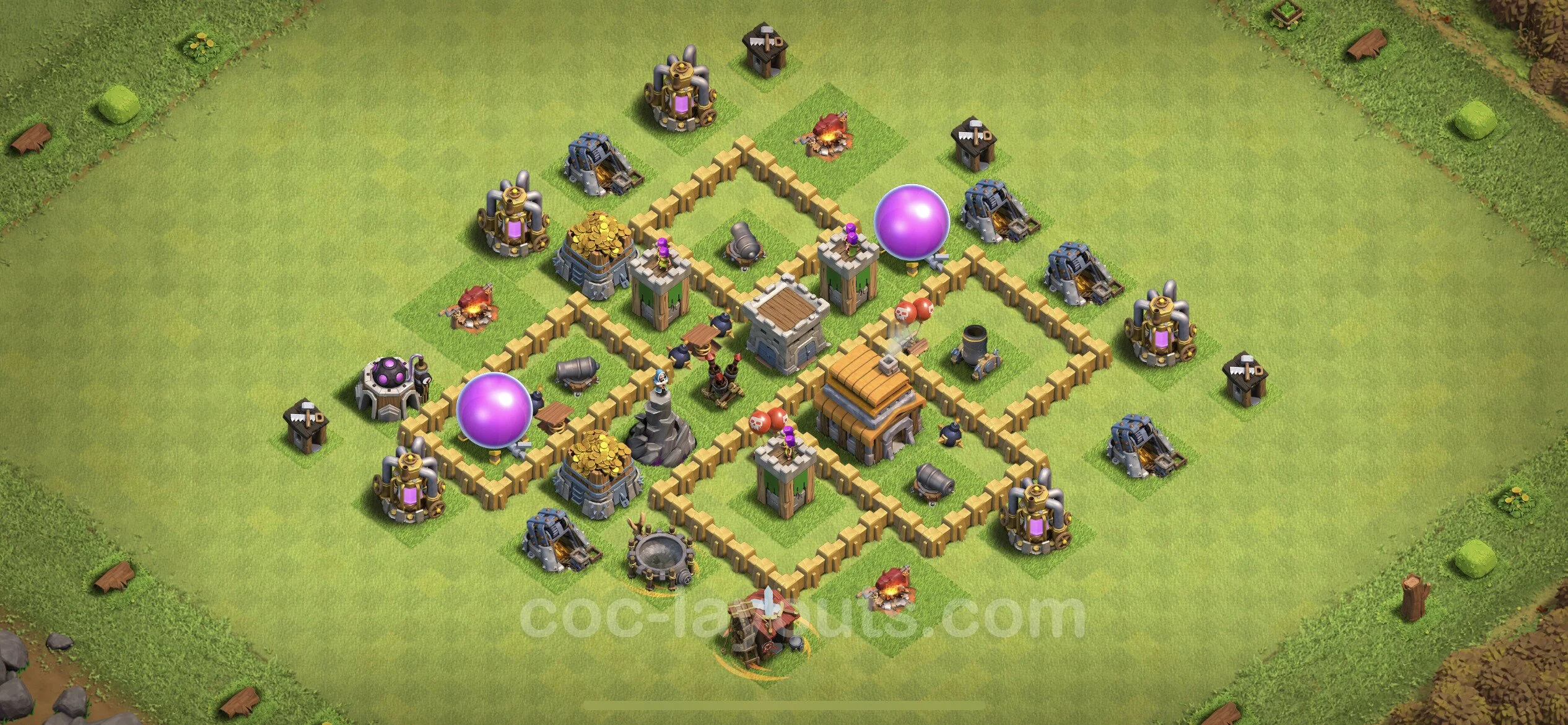 Top Base TH5 with Link - Anti Everything Defence Plan - Clash of Clans - (#130) — Захист TH5