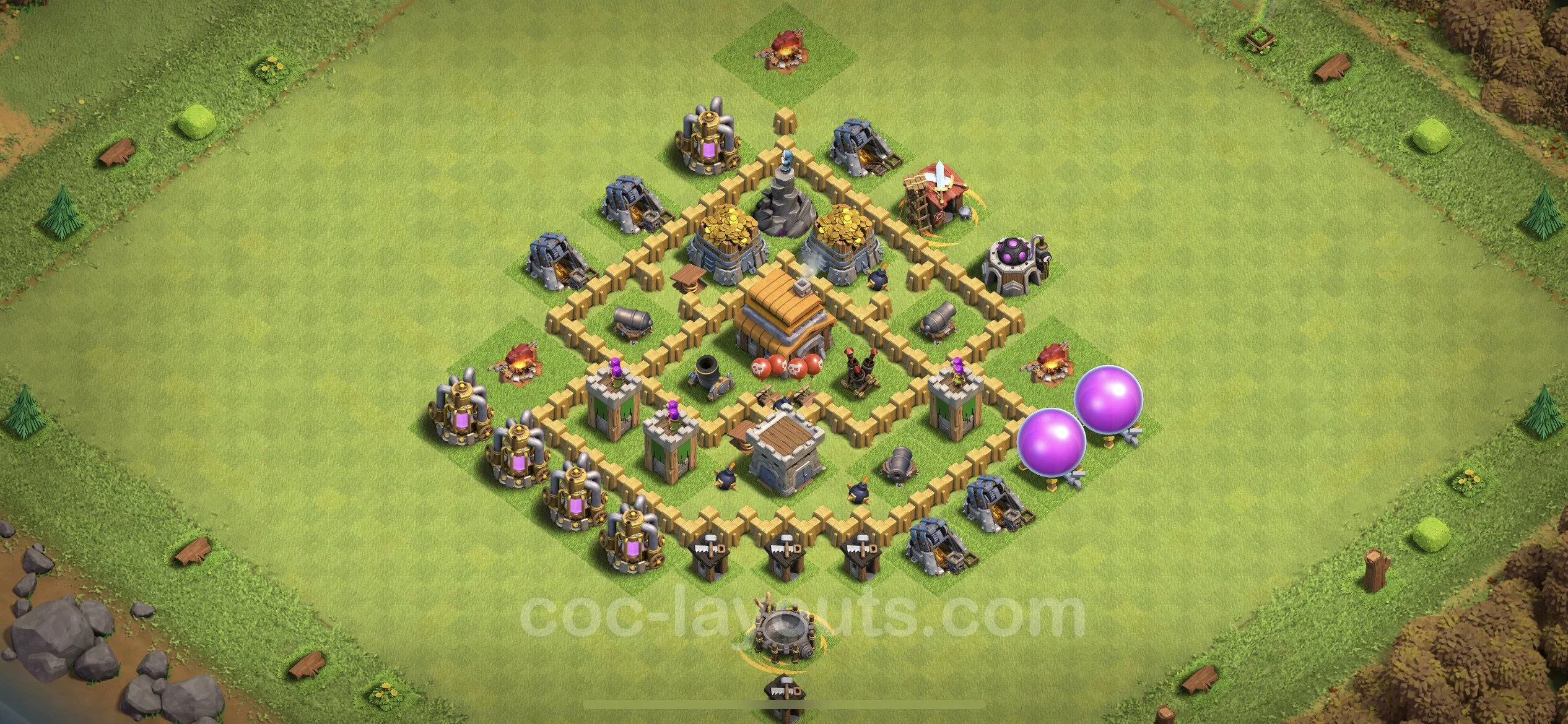 Anti 3 Stars Base TH5 with Link, Anti Air - best plan / layout / design - Clash of Clans - (#131) — Verteidigung TH5