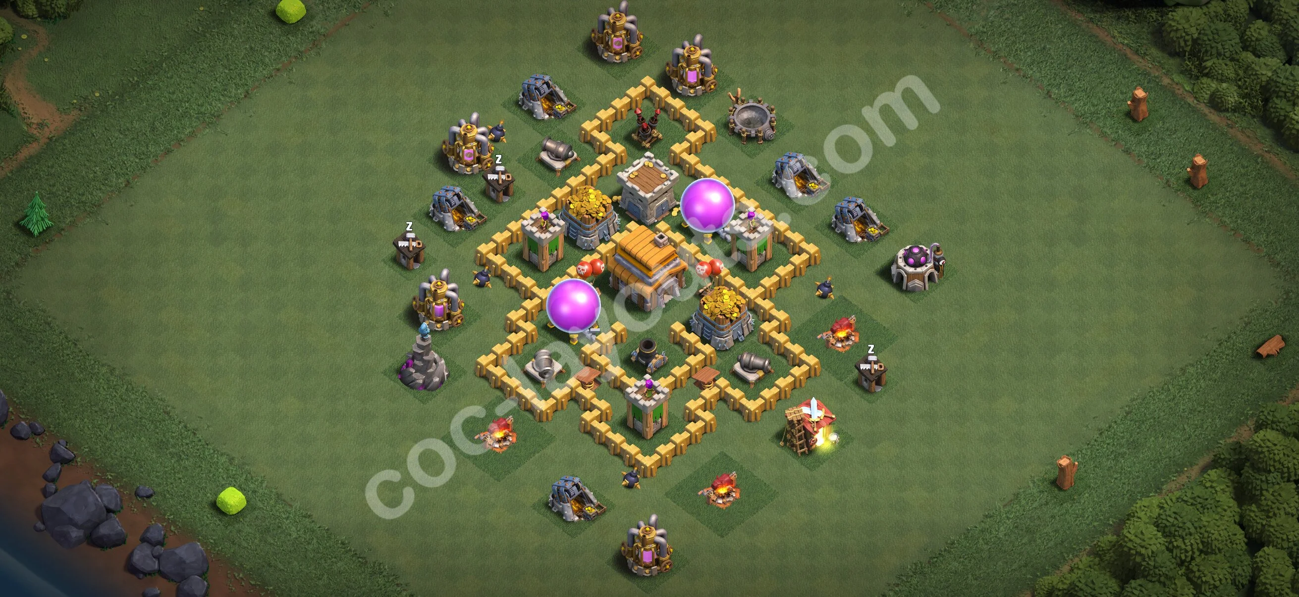 Anti 3 Stars Base TH5 with Link - best plan / layout / design - Clash of Clans 2026 - (#147) — Difesa TH5