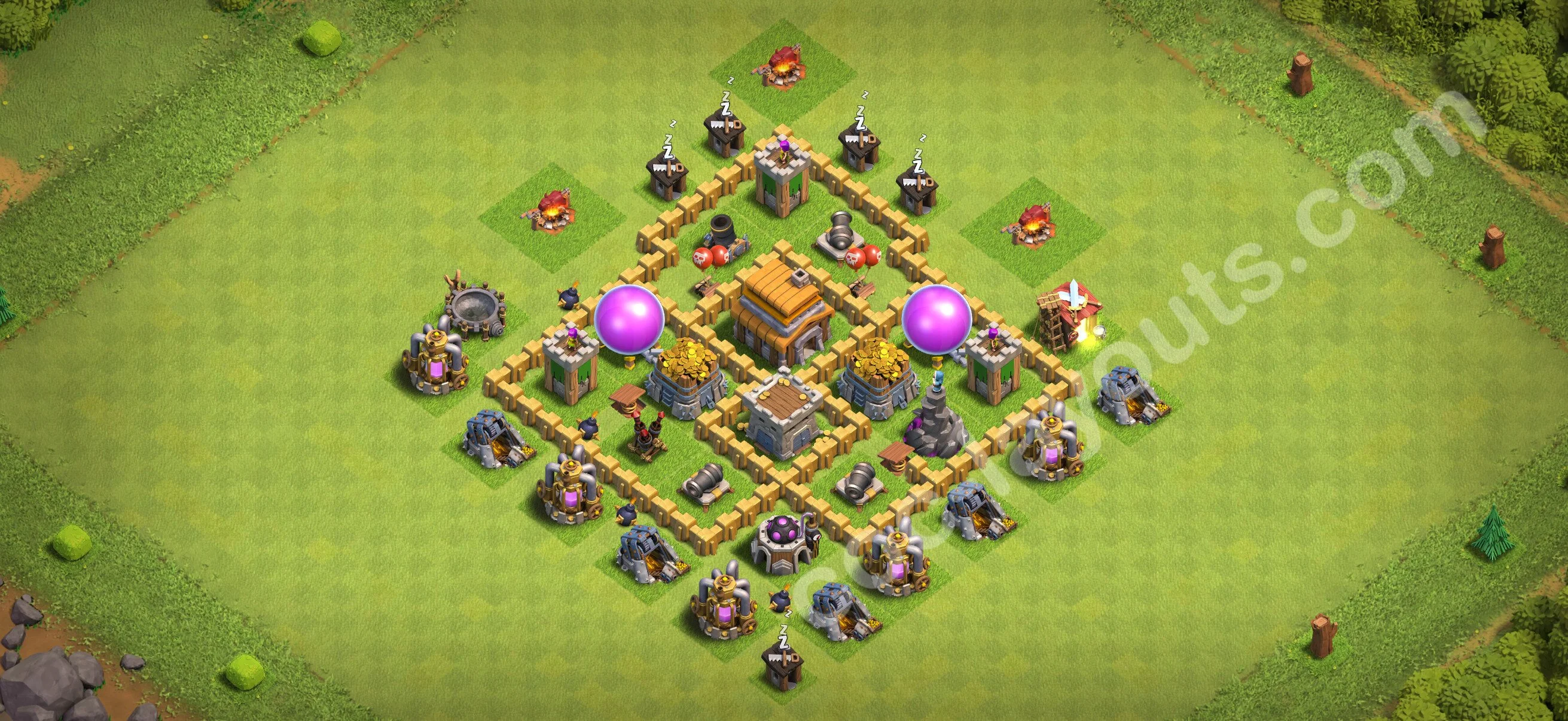 Anti 2 Stars Base TH5 with Link - best plan / layout / design - Clash of Clans 2026 - (#148) — Захист TH5
