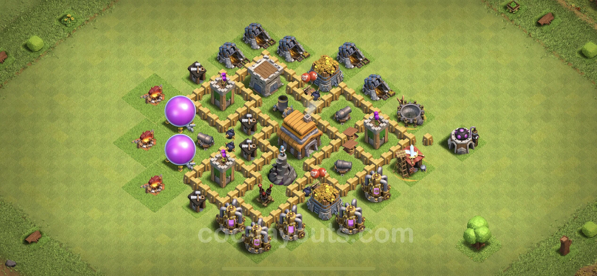 Anti 3 Stars Base TH5 with Link, Anti Everything - best plan / layout / design - Clash of Clans - (#61) — Захист TH5