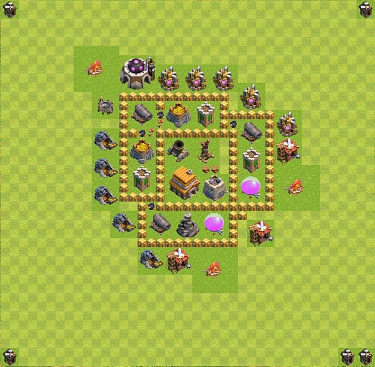 Defense (Trophy) Base TH5 - plan / layout / design - Clash of Clans - (#1)