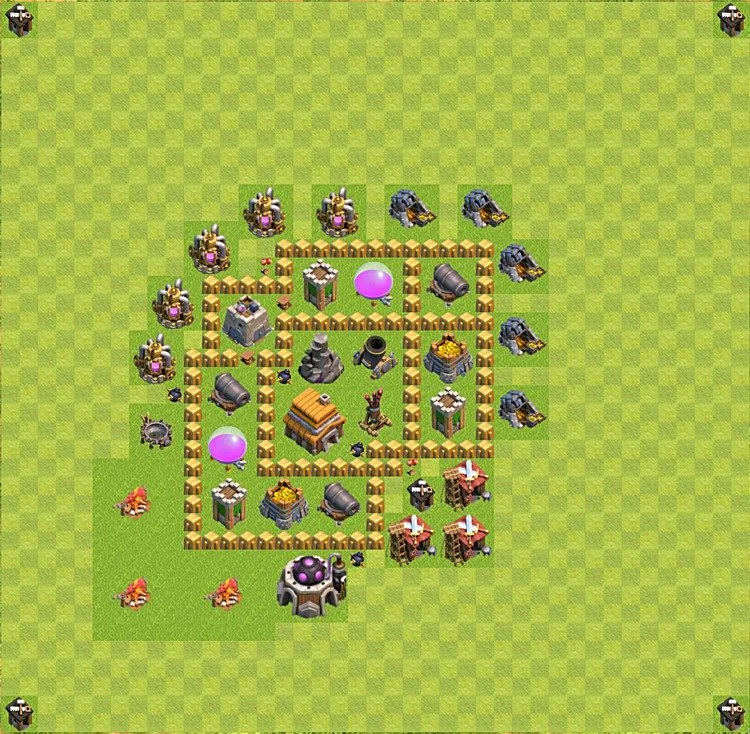 Defense (Trophy) Base TH5 - plan / layout / design - Clash of Clans - (#10) — Défense TH5