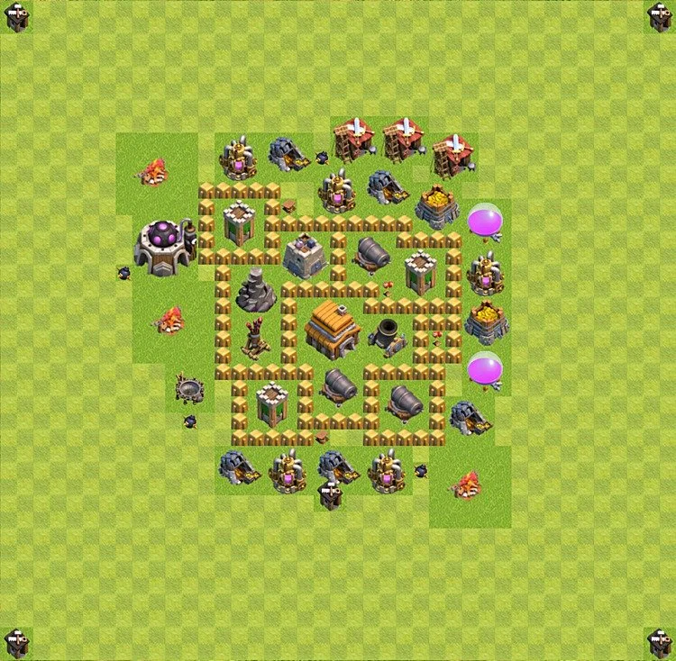 Defense (Trophy) Base TH5 - plan / layout / design - Clash of Clans - (#11) — Verteidigung TH5
