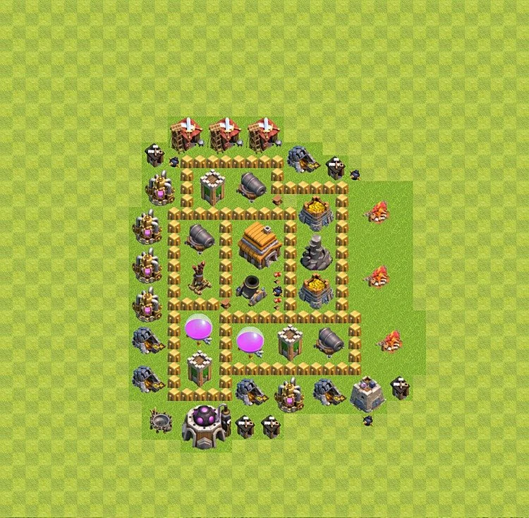 Defense (Trophy) Base TH5 - plan / layout / design - Clash of Clans - (#12) — Defense TH5