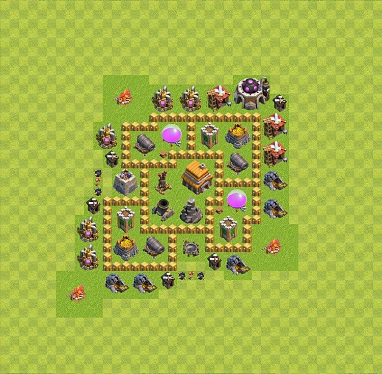 Defense (Trophy) Base TH5 - plan / layout / design - Clash of Clans - (#13) — Verteidigung TH5