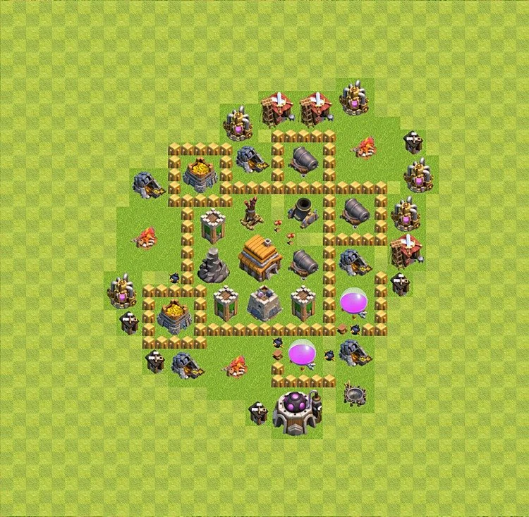 Defense (Trophy) Base TH5 - plan / layout / design - Clash of Clans - (#14) — Verteidigung TH5