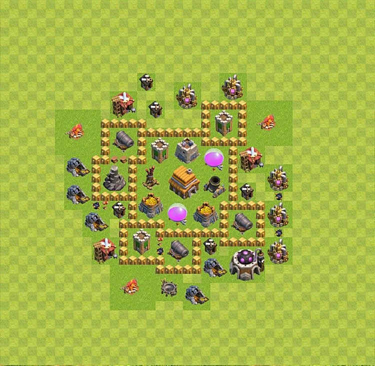 Defense (Trophy) Base TH5 - plan / layout / design - Clash of Clans - (#15) — Verteidigung TH5