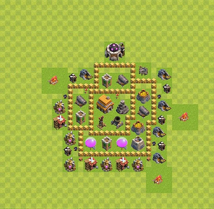 Defense (Trophy) Base TH5 - plan / layout / design - Clash of Clans - (#16) — Защита TH5
