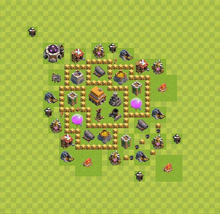 Defense (Trophy) Base TH5 - plan / layout / design - Clash of Clans - (#17) — Защита TH5