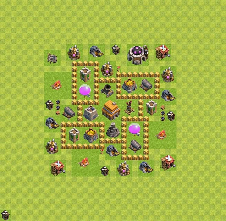 Defense (Trophy) Base TH5 - plan / layout / design - Clash of Clans - (#18) — Defensa TH5