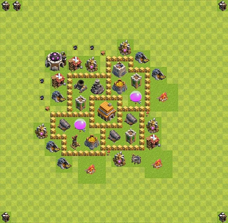 Defense (Trophy) Base TH5 - plan / layout / design - Clash of Clans - (#19) — Verdediging TH5