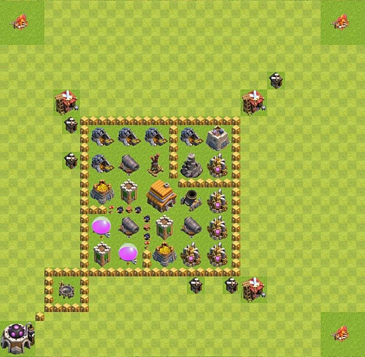 Defense (Trophy) Base TH5 - plan / layout / design - Clash of Clans - (#20) — Difesa TH5