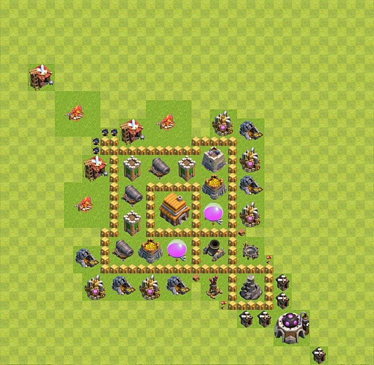 Defense (Trophy) Base TH5 - plan / layout / design - Clash of Clans - (#21) — Verteidigung TH5