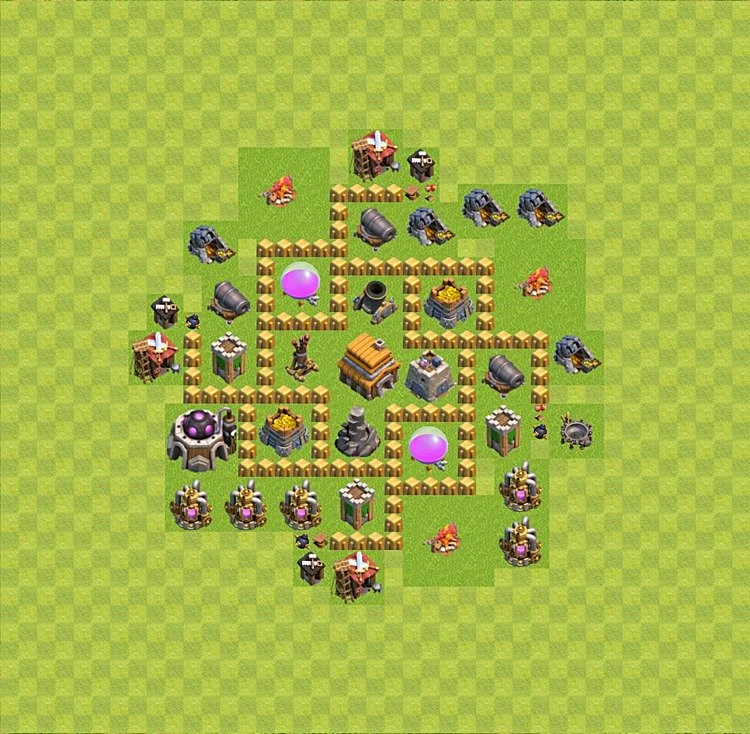 Defense (Trophy) Base TH5 - plan / layout / design - Clash of Clans - (#23) — Défense TH5