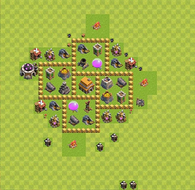 Defense (Trophy) Base TH5 - plan / layout / design - Clash of Clans - (#24) — रक्षा TH5