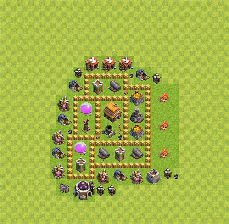 Defense (Trophy) Base TH5 - plan / layout / design - Clash of Clans - (#25) — Verdediging TH5