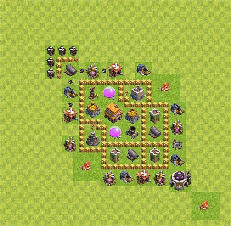 Defense (Trophy) Base TH5 - plan / layout / design - Clash of Clans - (#27) — Защита TH5