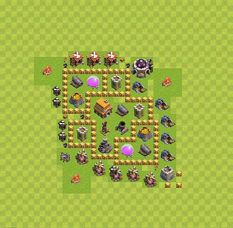 Defense (Trophy) Base TH5 - plan / layout / design - Clash of Clans - (#28) — Verdediging TH5
