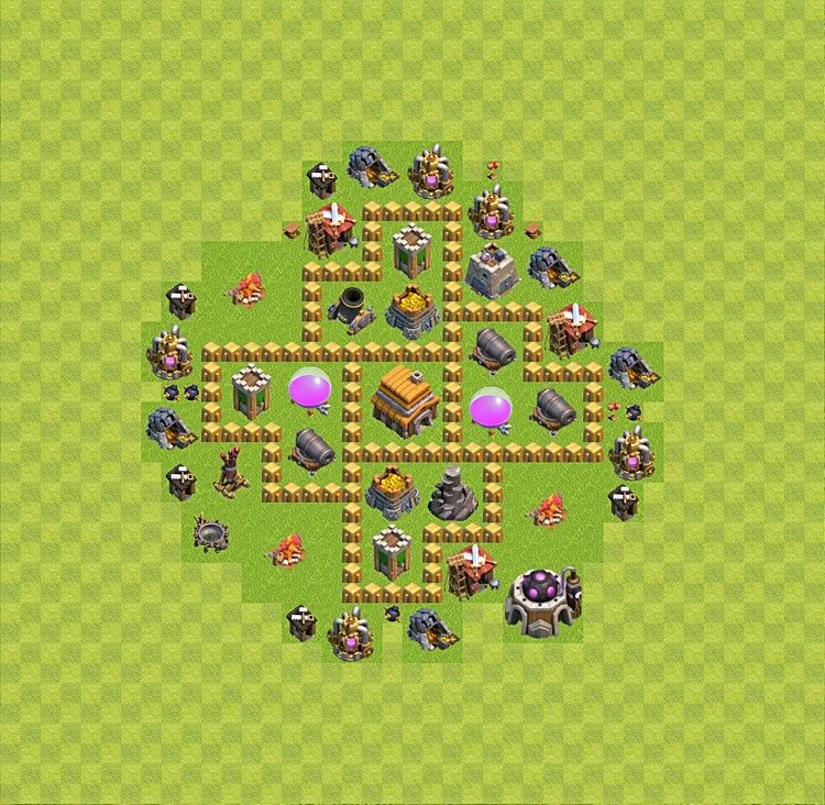 Defense (Trophy) Base TH5 - plan / layout / design - Clash of Clans - (#29) — Defense TH5