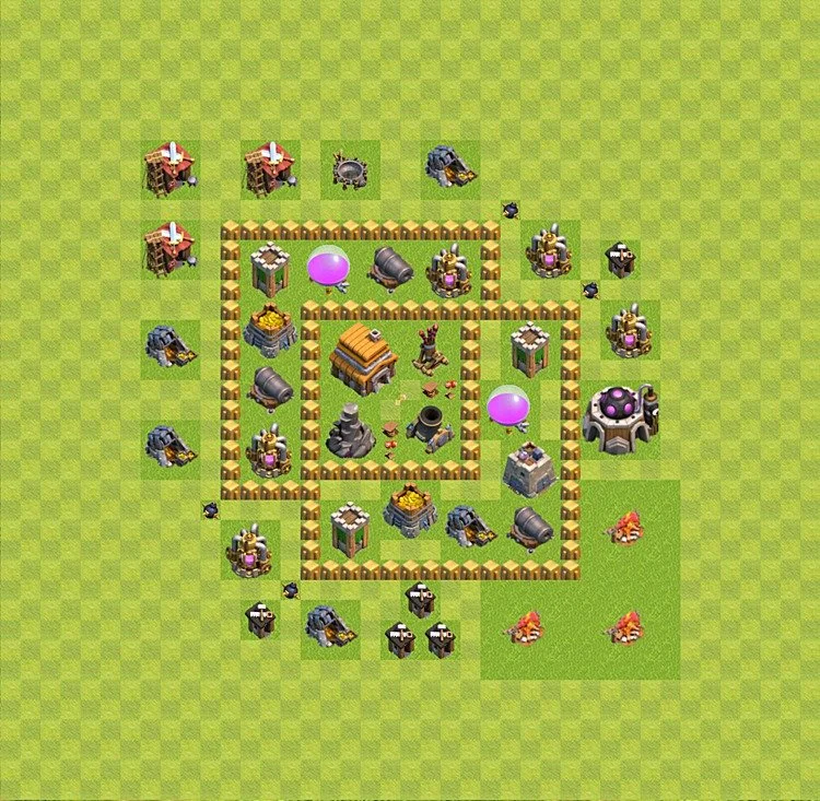 Defense (Trophy) Base TH5 - plan / layout / design - Clash of Clans - (#3)