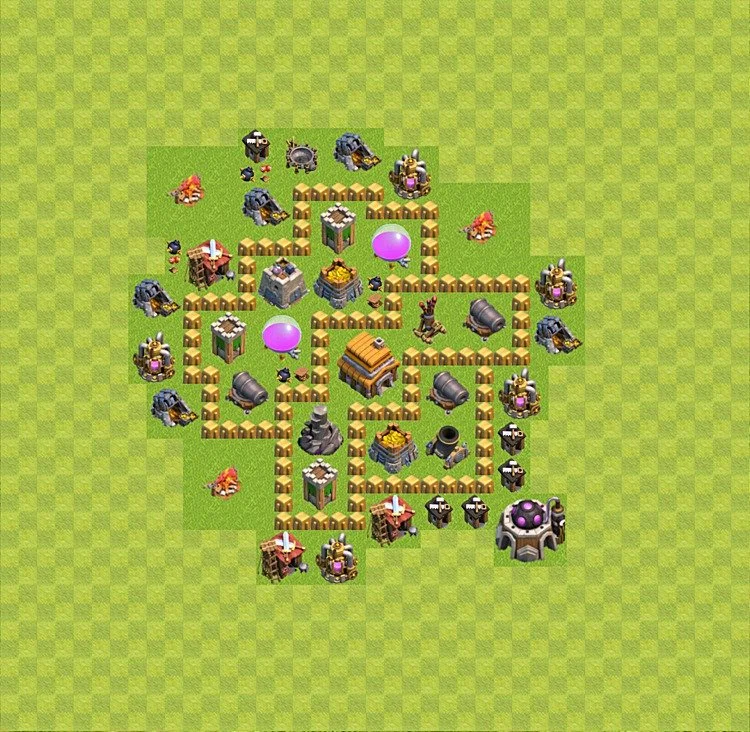 Defense (Trophy) Base TH5 - plan / layout / design - Clash of Clans - (#30) — Defense TH5