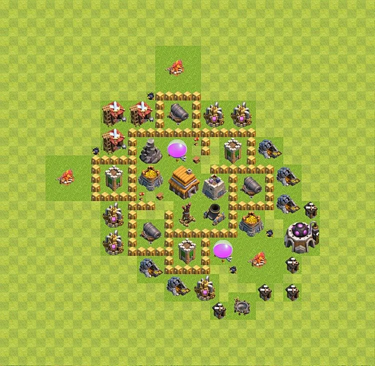 Defense (Trophy) Base TH5 - plan / layout / design - Clash of Clans - (#33) — Verteidigung TH5