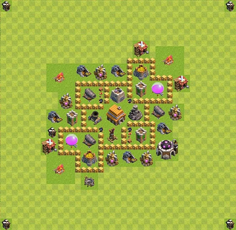 Defense (Trophy) Base TH5 - plan / layout / design - Clash of Clans - (#34) — Verteidigung TH5