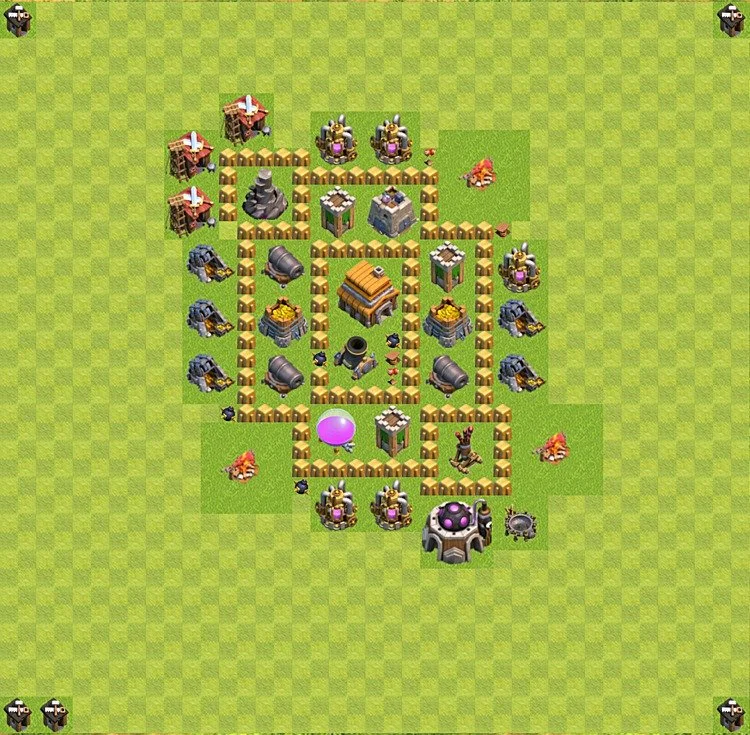 Defense (Trophy) Base TH5 - plan / layout / design - Clash of Clans - (#35) — Defense TH5