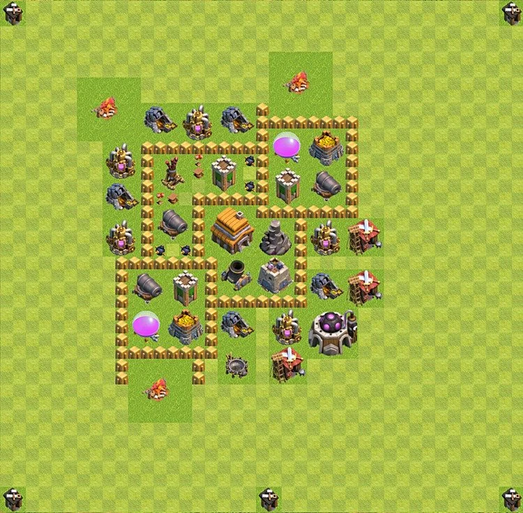 Defense (Trophy) Base TH5 - plan / layout / design - Clash of Clans - (#36) — Защита TH5