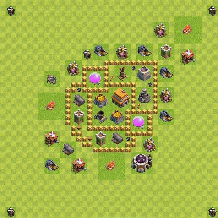 Defense (Trophy) Base TH5 - plan / layout / design - Clash of Clans - (#39) — Verteidigung TH5