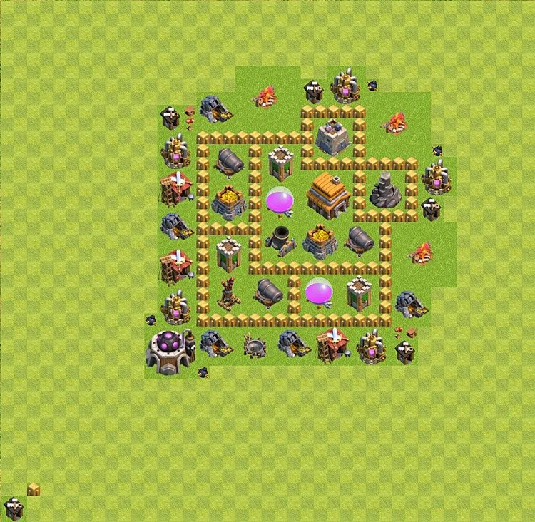 Defense (Trophy) Base TH5 - plan / layout / design - Clash of Clans - (#4)