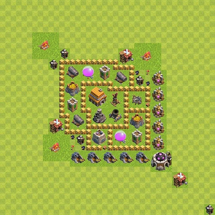 Defense (Trophy) Base TH5 - plan / layout / design - Clash of Clans - (#40) — Défense TH5