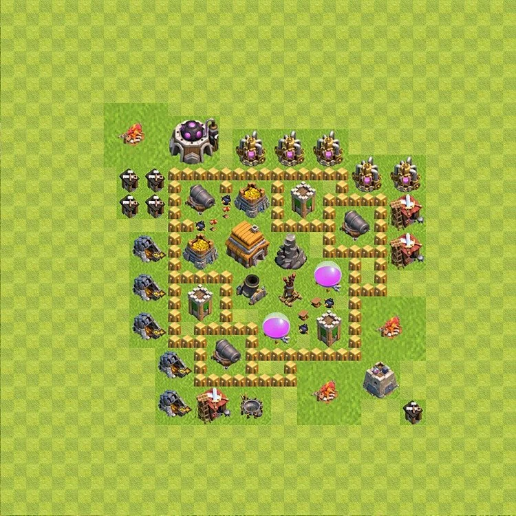 Defense (Trophy) Base TH5 - plan / layout / design - Clash of Clans - (#41) — Захист TH5