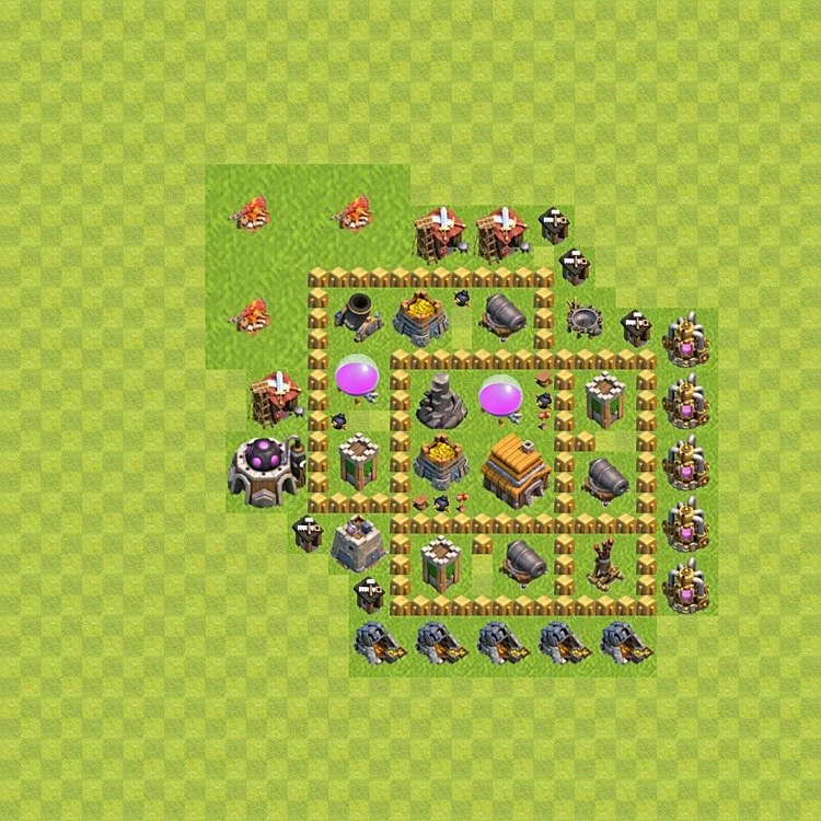 Defense (Trophy) Base TH5 - plan / layout / design - Clash of Clans - (#42) — Verteidigung TH5